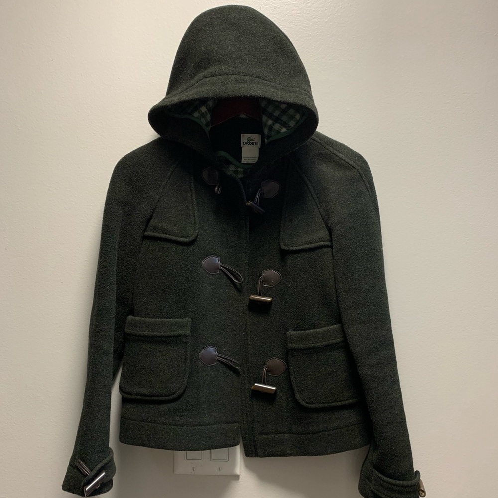 Amazing Lacoste hooded toggle coat